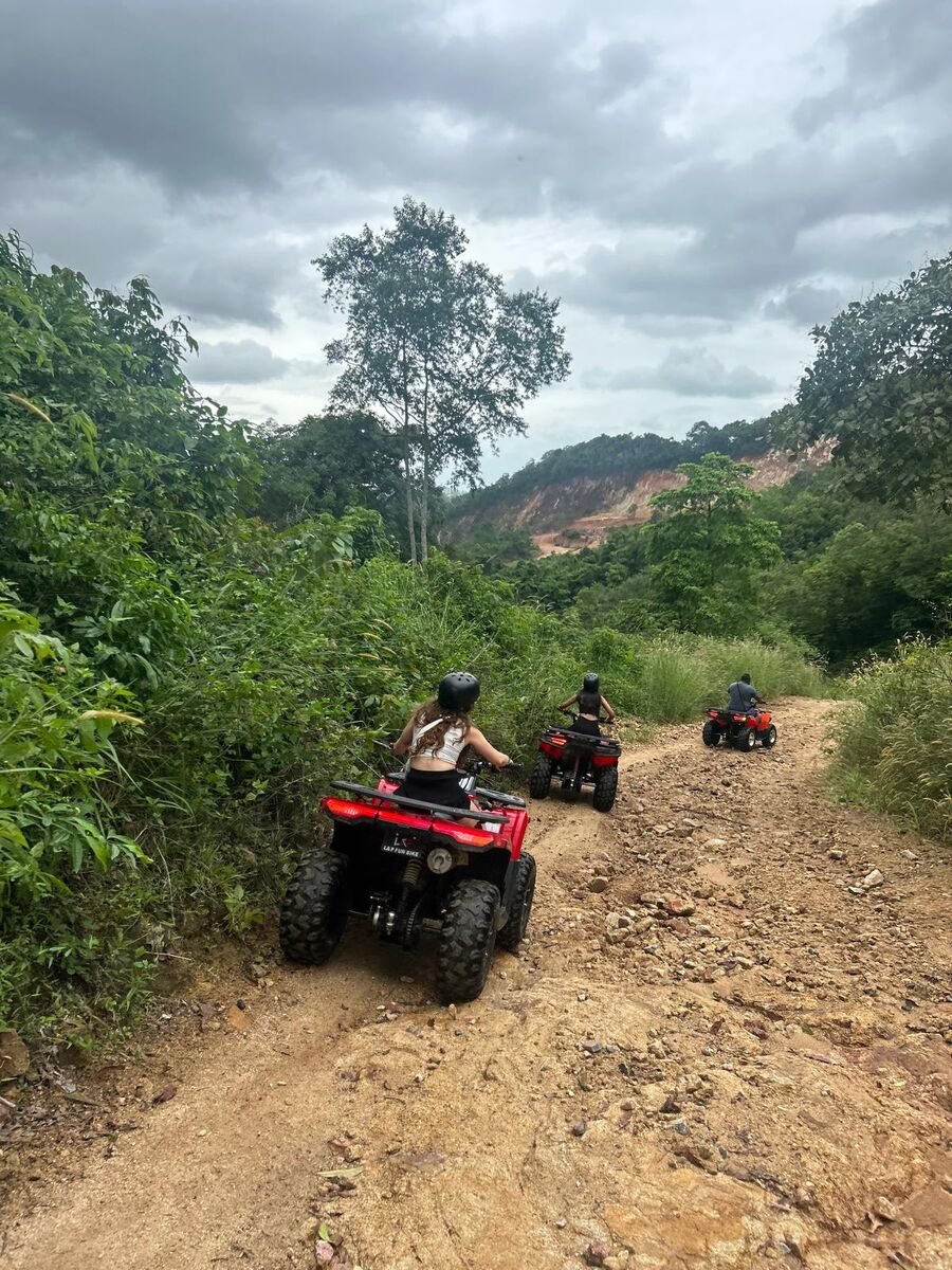 Guided ATV jungle trail ride through tropical forest